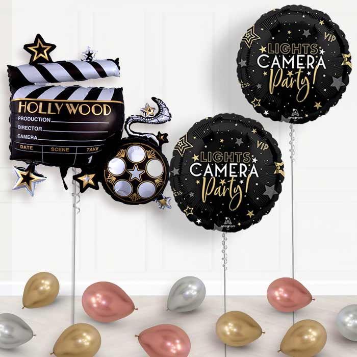 Lights Camera Action Balloon Display Package Delivered Inflated - Balloon Package | Party Save Smile