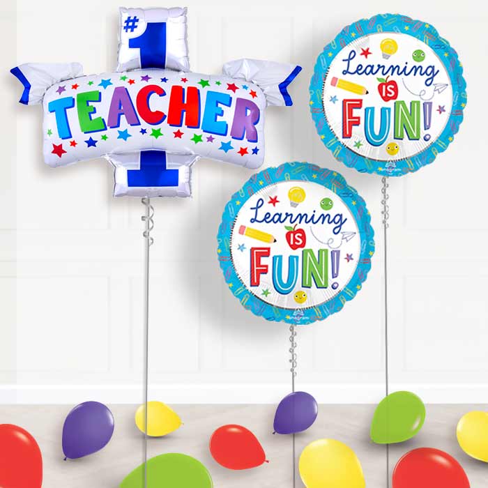 #1 Teacher Balloon Display Package Delivered Inflated - Balloon Package | Party Save Smile