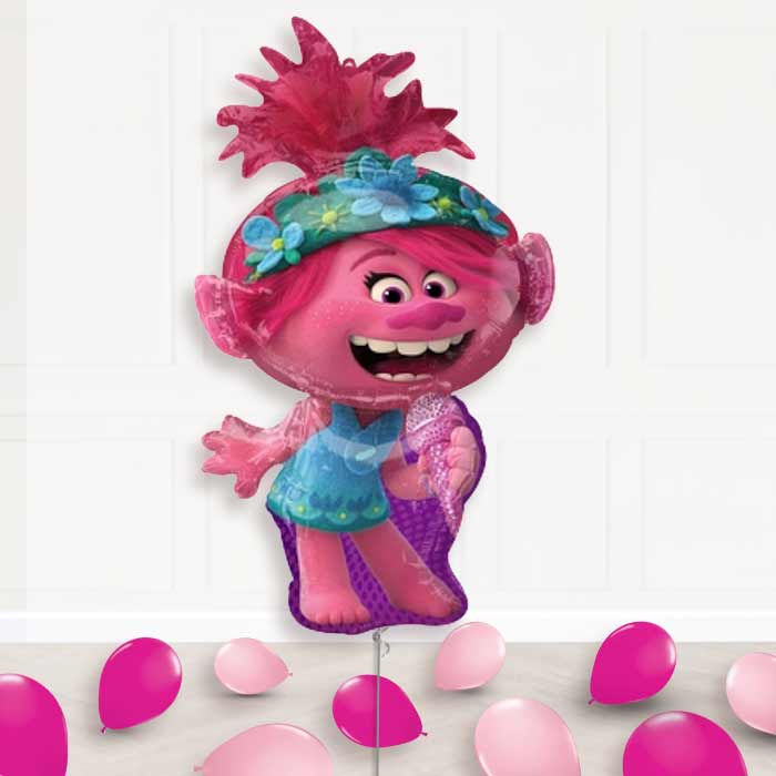 Trolls World Tour Poppy Balloon Package Delivered Inflated - Supershape Balloon | Party Save Smile