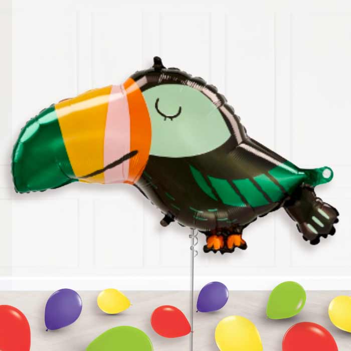 Get Wild Toucan Balloon Display Package Delivered Inflated - Supershape Balloon | Party Save Smile