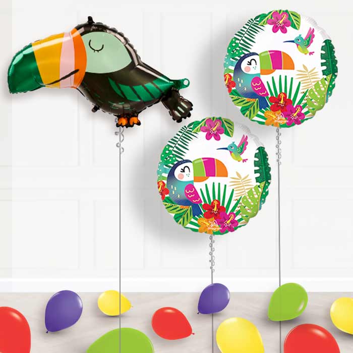 Get Wild Toucan Balloon Display Package Delivered Inflated - Balloon Package | Party Save Smile