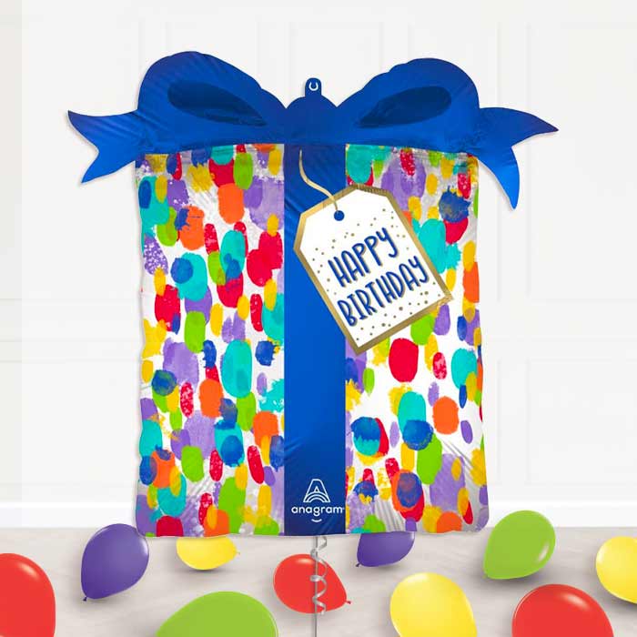 Artist Dots Painterly Birthday Balloon Package Delivered - Supershape Balloon | Party Save Smile