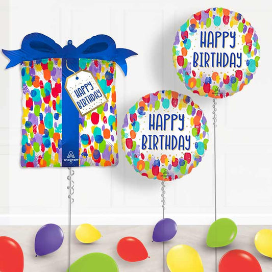 Artist Dots Painterly Birthday Balloon Package Delivered - Balloon Package | Party Save Smile