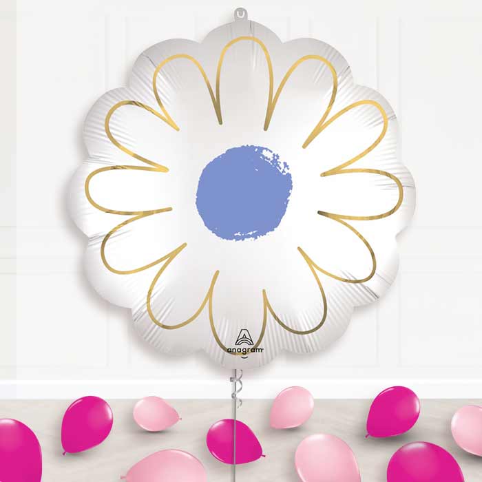 Satin Purple Daisy Balloon Display Package Delivered - Supershape Balloon | Party Save Smile