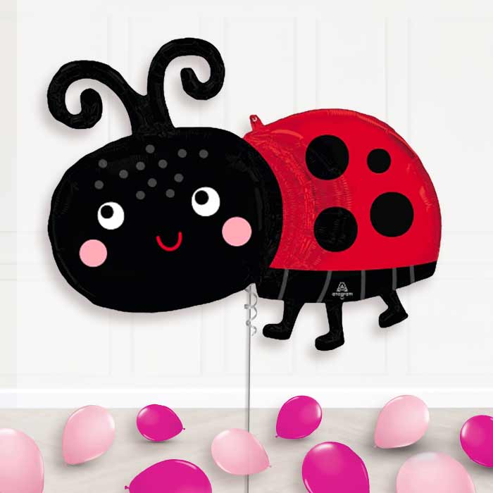 Happy Ladybug Balloon Display Package Delivered Inflated - Supershape Balloon | Party Save Smile