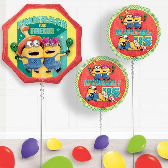 Despicable Me 4 Balloon Display Package Delivered Inflated - Balloon Package | Party Save Smile