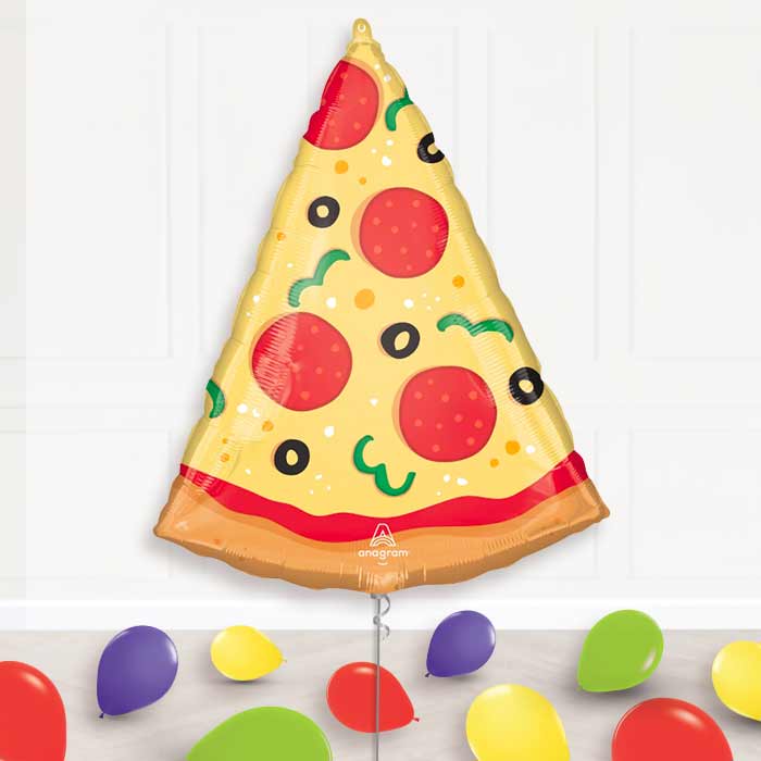 Pizza Slice Balloon Display Package Delivered Inflated - Supershape Balloon | Party Save Smile