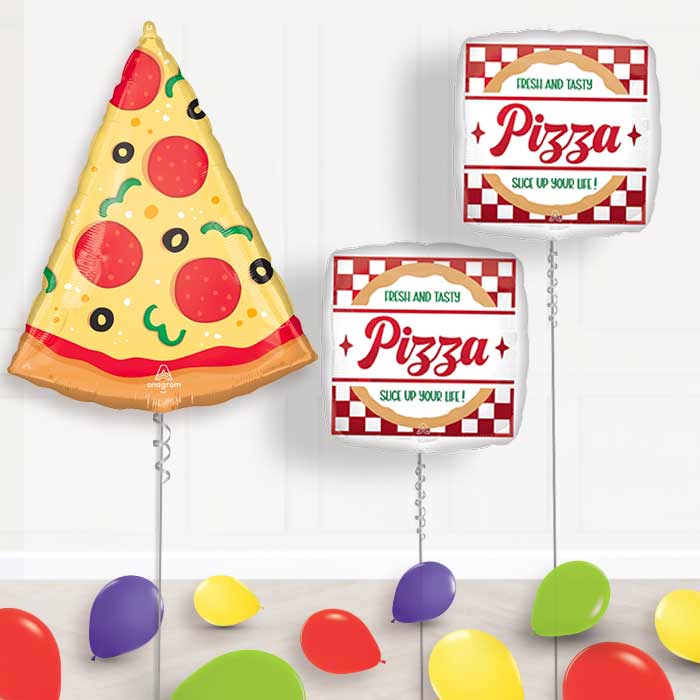 Pizza Slice Balloon Display Package Delivered Inflated - Balloon Package | Party Save Smile