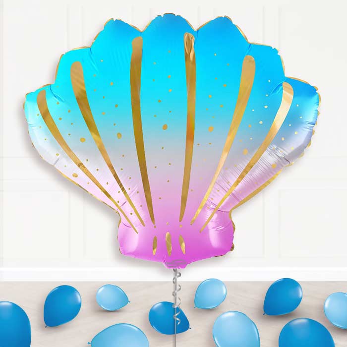 Iridescent Sea Shell Helium Balloon Display Package - Supershape Balloon | Party Save Smile