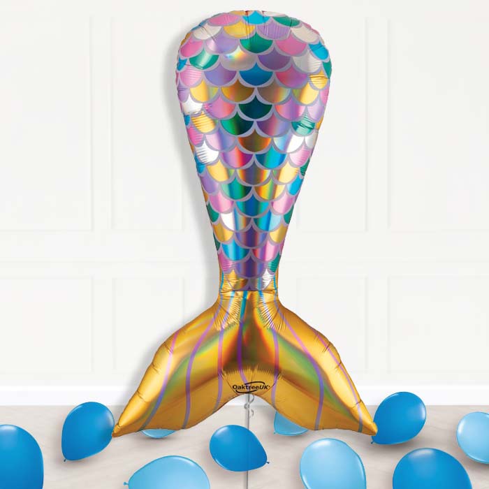 Iridescent Mermaid Tail Helium Balloon Display Package - Supershape Balloon | Party Save Smile
