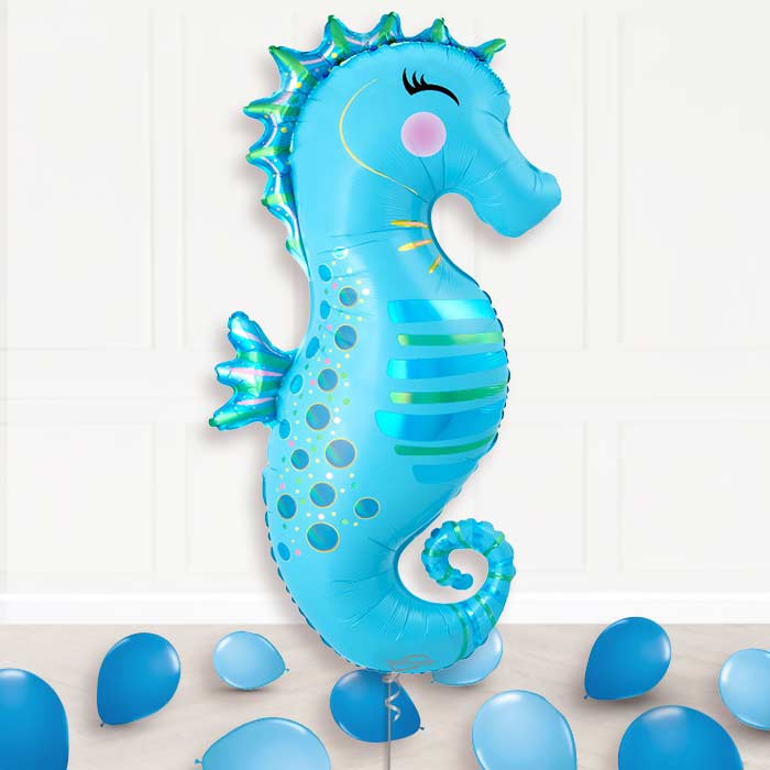 Iridescent Seahorse Helium Balloon Display Package - Supershape Balloon | Party Save Smile