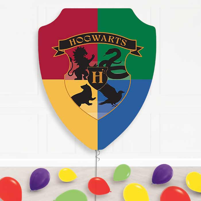 Harry Potter Crest Balloon Display Package Delivered Inflated | Supershape Balloon | Party Save Smile