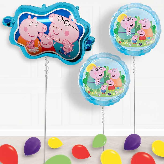 Peppa Family Balloon Display Package Delivered Inflated | Balloon Package | Party Save Smile
