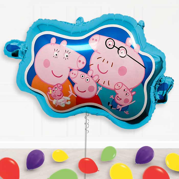 Peppa Family Balloon Display Package Delivered Inflated | Supershape Balloon | Party Save Smile