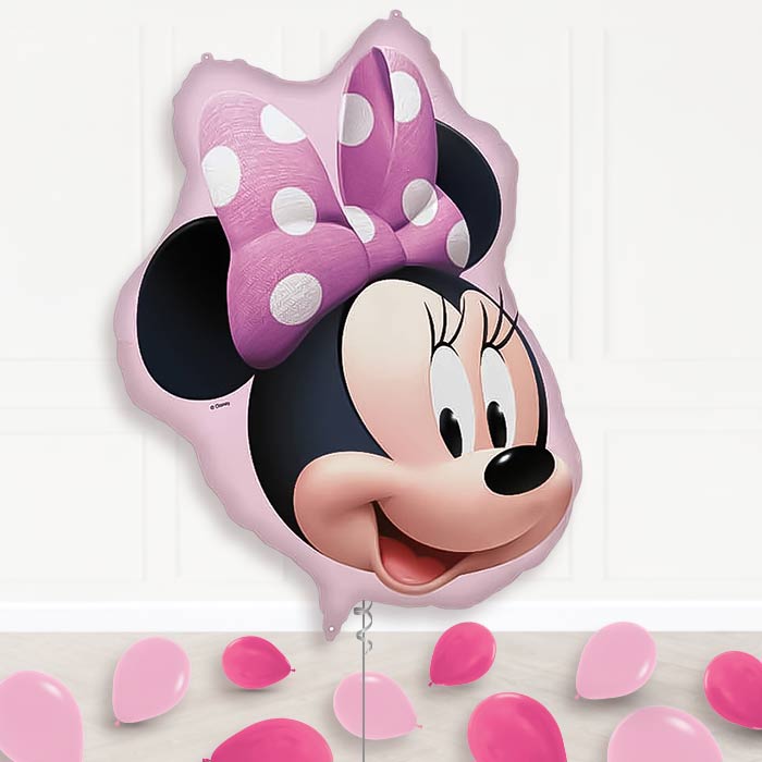 Minnie Mouse Head Balloon Display Package Delivered Inflated | Supershape Balloon | Party Save Smile