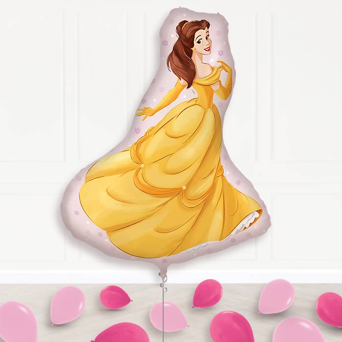 Princess Belle Balloon Display Package Delivered Inflated | Supershape Balloon | Party Save Smile