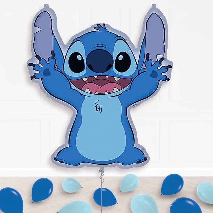 Stitch Balloon Display Package Delivered Inflated | Supershape Balloon | Party Save Smile