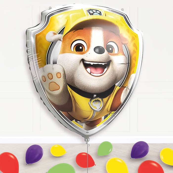 Rubble Paw Patrol Balloon Display Package Delivered Inflated | Supershape Balloon | Party Save Smile