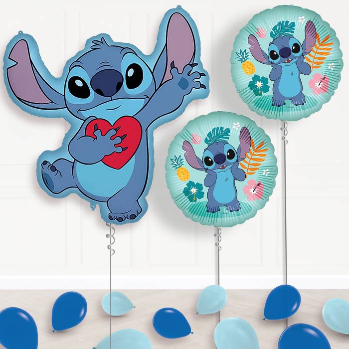 Stitch with Heart Balloon Display Package Delivered Inflated | Balloon Package | Party Save Smile