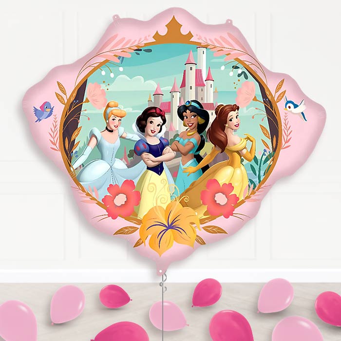 Disney Princess Crown Balloon Display Package Delivered Inflated | Supershape Balloon | Party Save Smile