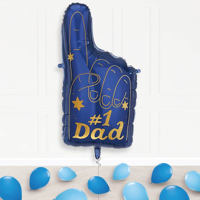 Number 1 Dad Balloon Display Package Delivered Inflated-Supershape Balloon | Party Save Smile