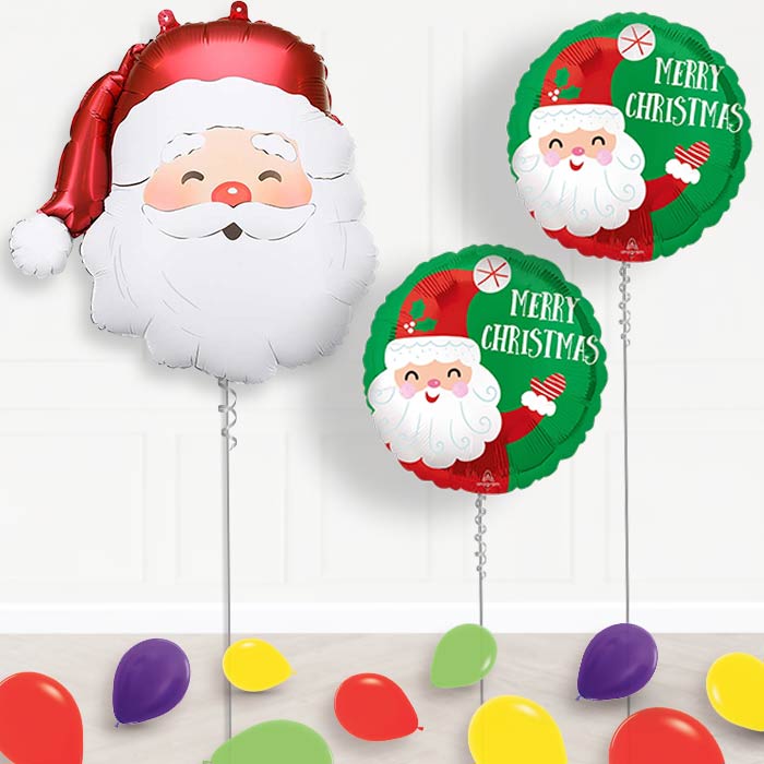 Santa Claus Balloon Display Package Delivered Inflated-Balloon Package | Party Save Smile