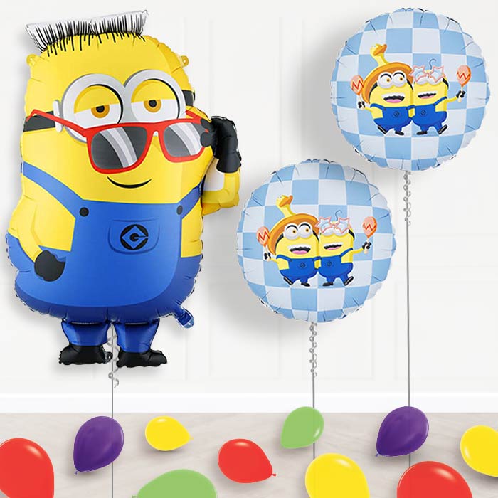 Minion Ron Balloon Display Package Delivered Inflated-Balloon Package | Party Save Smile