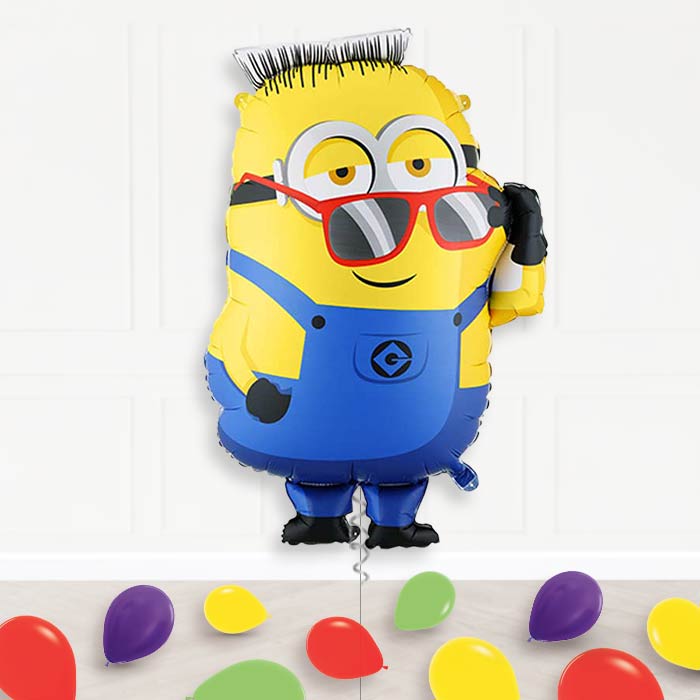 Minion Ron Balloon Display Package Delivered Inflated-Supershape Balloon | Party Save Smile