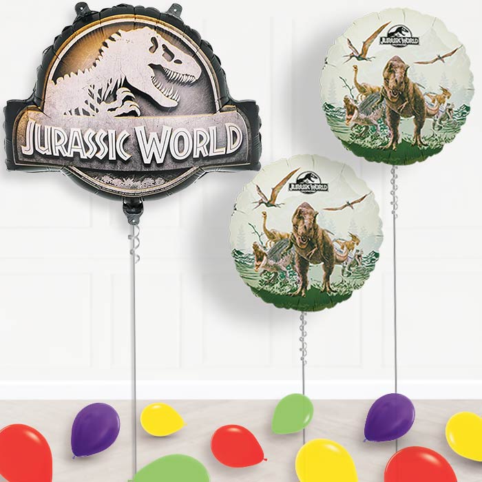 Jurassic World Logo Balloon Display Package Delivered Inflated-Balloon Package | Party Save Smile