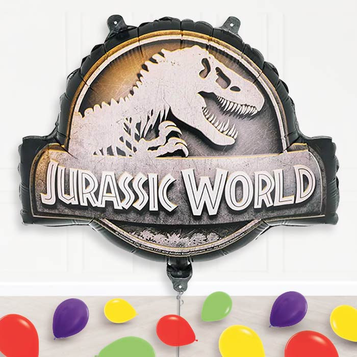 Jurassic World Logo Balloon Display Package Delivered Inflated-Supershape Balloon | Party Save Smile