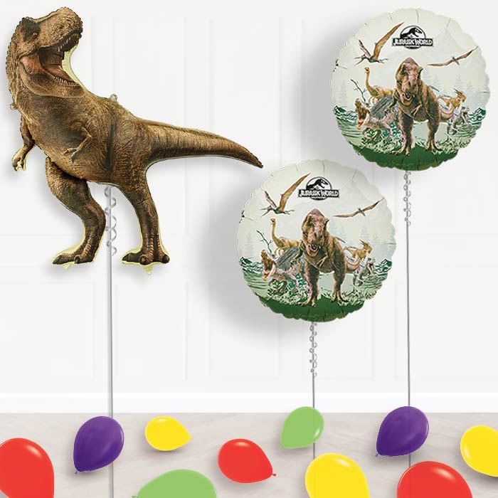 Jurassic World T-Rex Balloon Display Package Delivered Inflated-Balloon Package | Party Save Smile