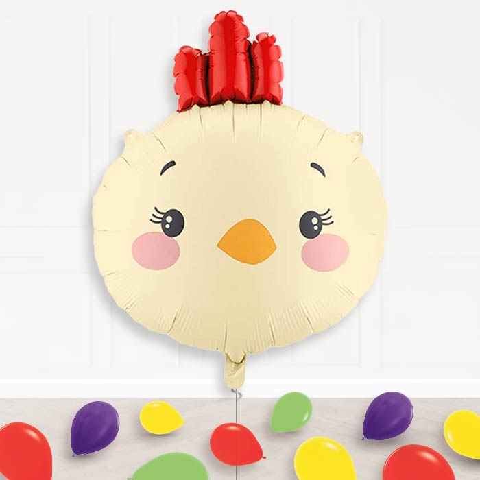 Chicken Head Balloon Display Package Delivered Inflated-Supershape Balloon | Party Save Smile