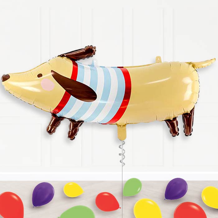 Dachshund Balloon Display Package Delivered Inflated-Supershape Balloon | Party Save Smile