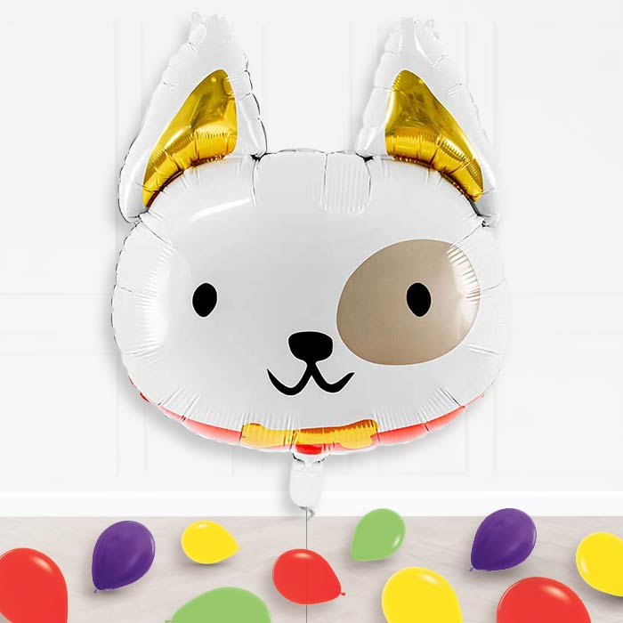 Dog with Bow Tie Balloon Display Package Delivered Inflated-Supershape Balloon | Party Save Smile
