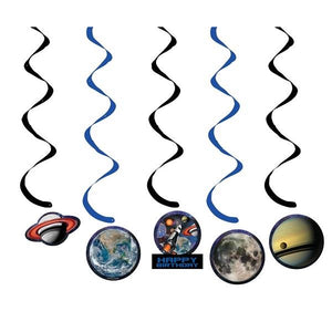 Hanging Space Themed Decorations Pack of 5