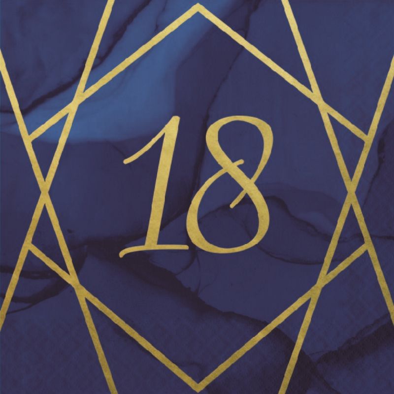 Navy Gold 18th Birthday Party Pack: Kit with Decor and Balloons
