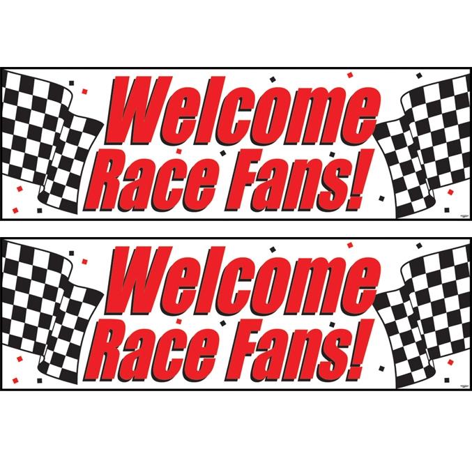 Chequered Flag Racing Race Fans Party Banner Decoration | Party Save Smile