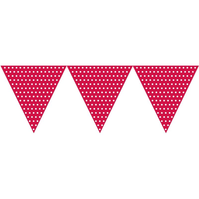 Polka Dot Red & White Card Bunting 2.7 Metres | Party Save Smile