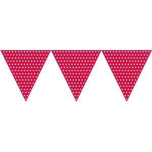 Polka Dot Red & White Card Bunting 2.7 Metres