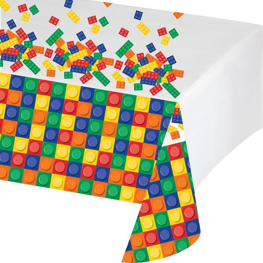 Building Block Tablecloth: Plastic Party 137 x 274cm | Party Save Smile