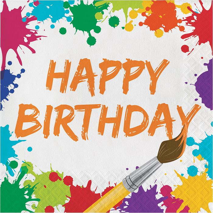 Arty Paint Birthday Party Pack: Tableware Party Kit
