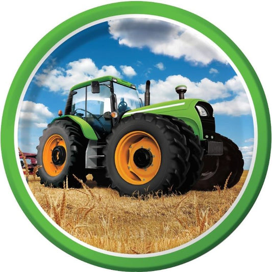 Tractor Paper Plates Pack of 8 | Party Save Smile