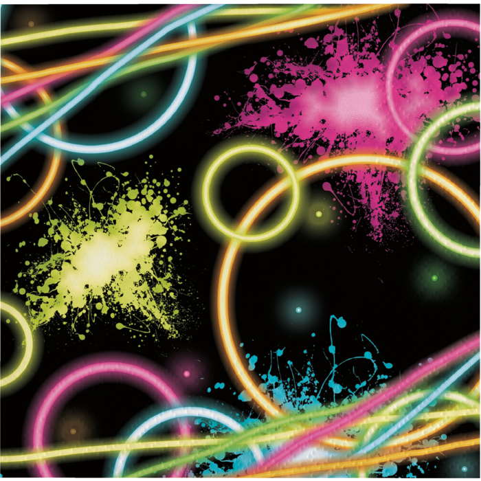 Neon Paper Napkins 2 Ply Pack of 16 | Party Save Smile