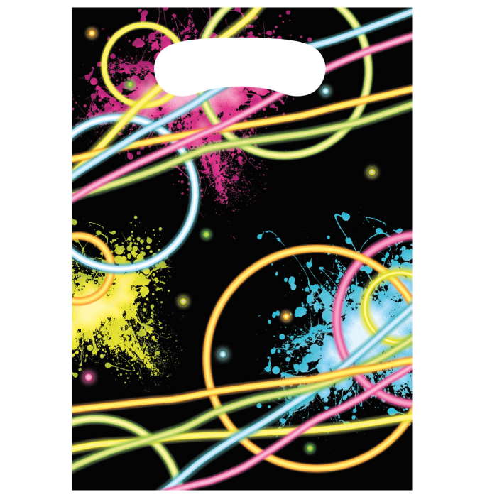 Neon Plastic Party Bags Pack of 8 | Party Save Smile