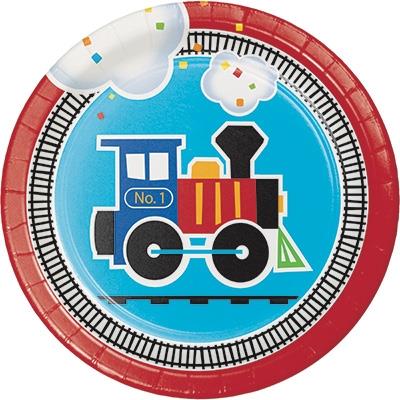 Small Train Birthday Party Plates Pack of 8 | Party Save Smile