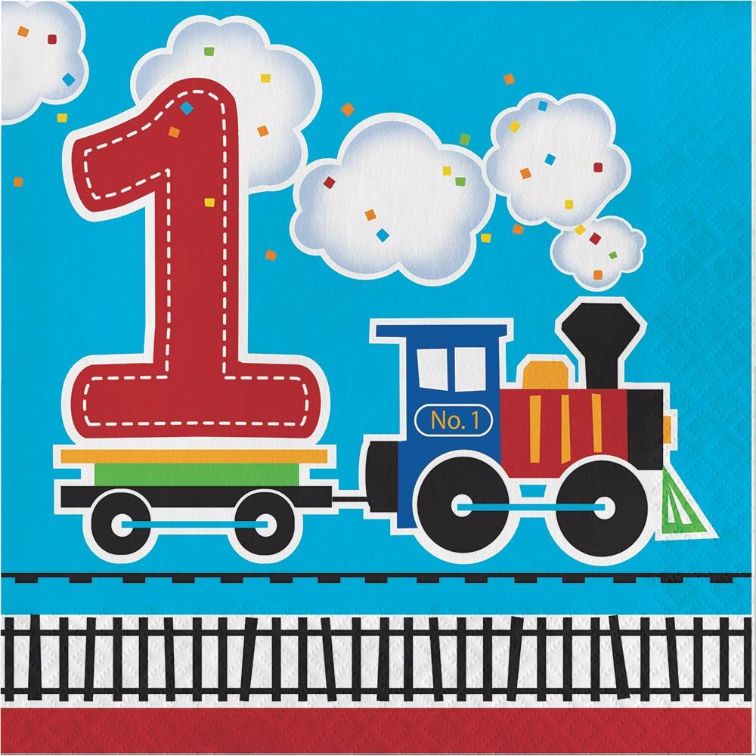 Train 1st Birthday Party Pack: Tableware & Decoration Kit