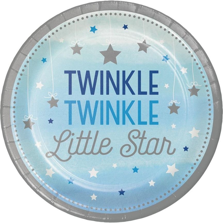 Blue Twinkle Star Baby Shower Tableware Pack