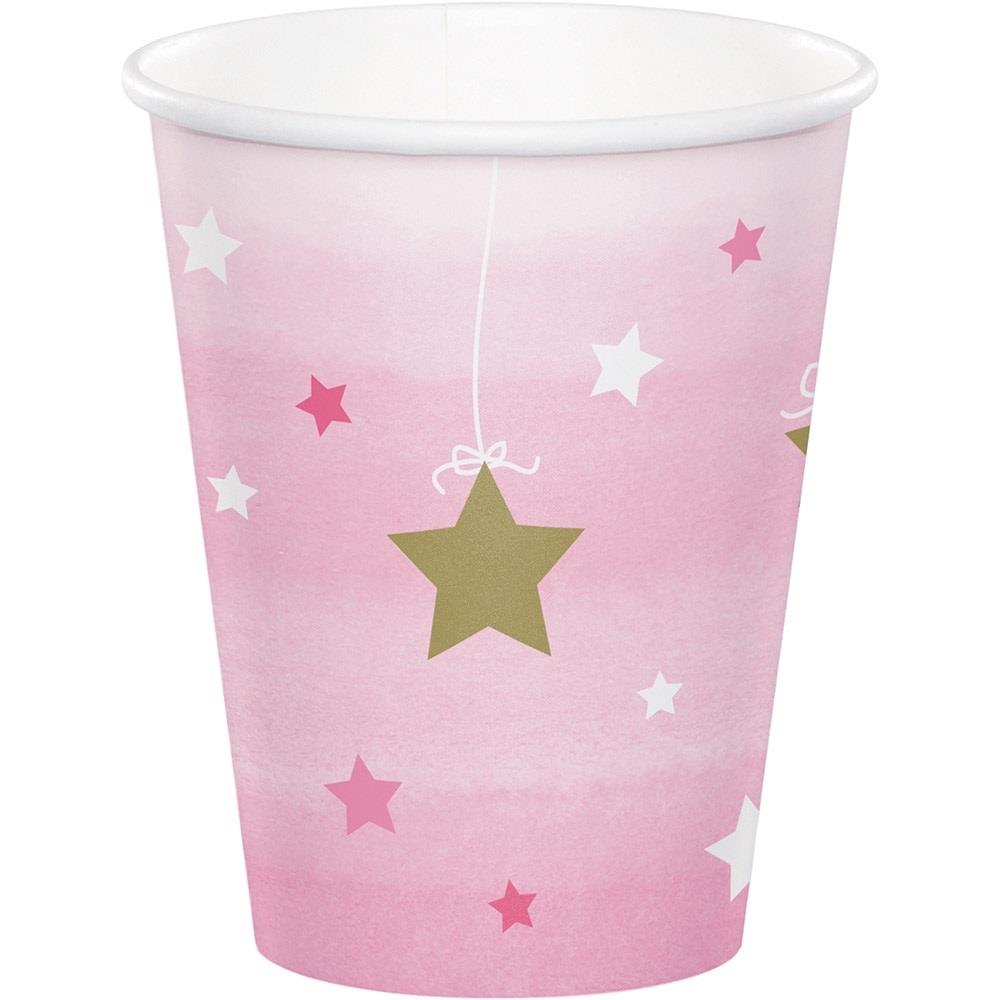 Pink Star Christening Party Pack: Tableware Party Kit