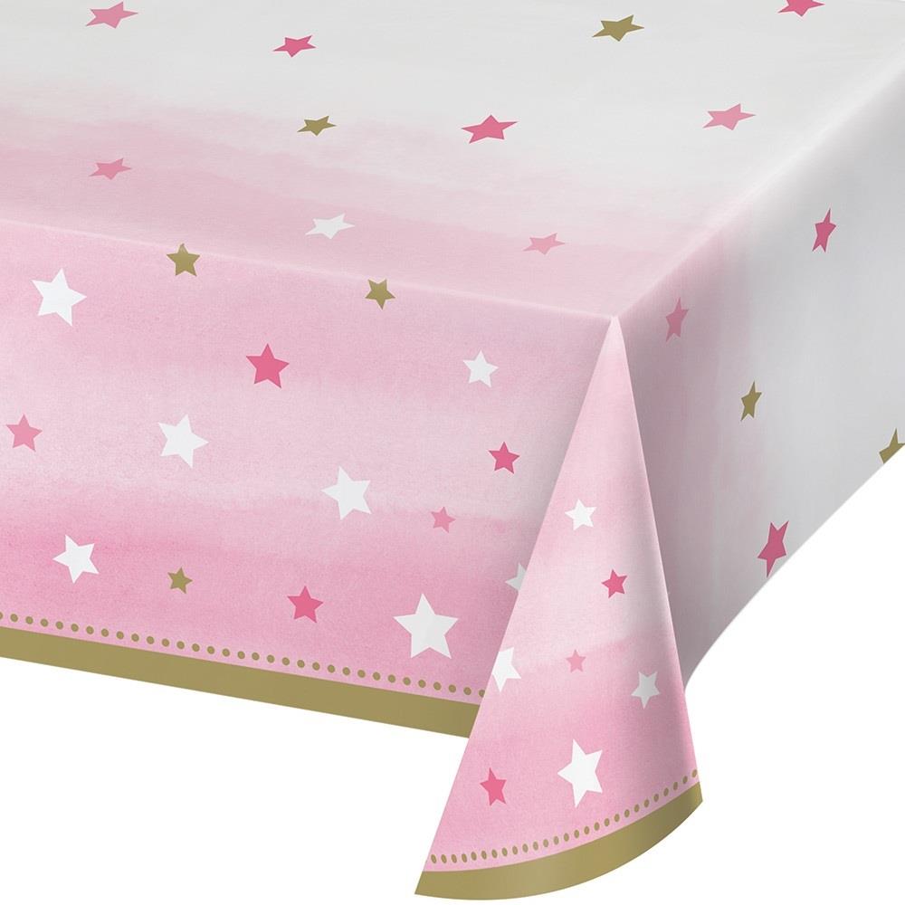 Pink Star Christening Party Pack: Tableware Party Kit