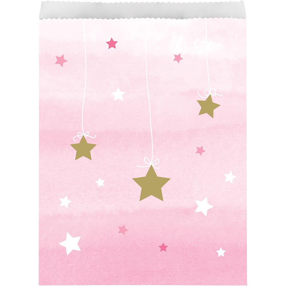 Pink and Gold Party Bags Twinkle Star Pack of 10 | Party Save Smile
